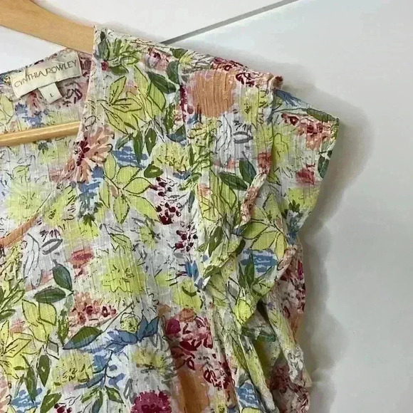 Cynthia Rowley Women’s Flower Blouse Size: Large - Picture 5 of 11